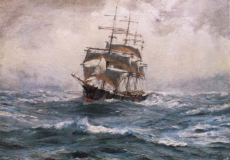 Thomas Somerscales A Ship running before a Gale oil painting image